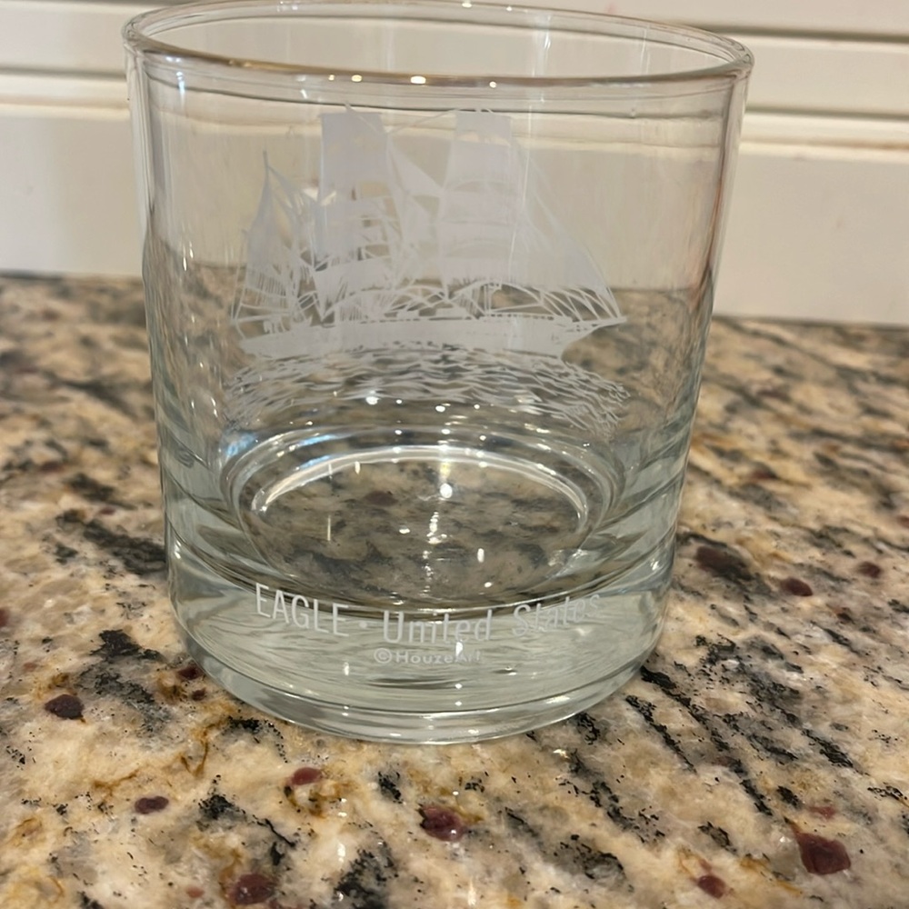 Ship Glass eagle United States Whiskey Rocks Houze Art